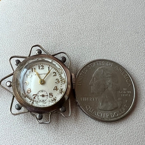 VINTAGE KINGSTON BROOCH PIN LAPEL WATCH 10K GOLD FILLED HALLMARKED RARE UNIQUE main image 10